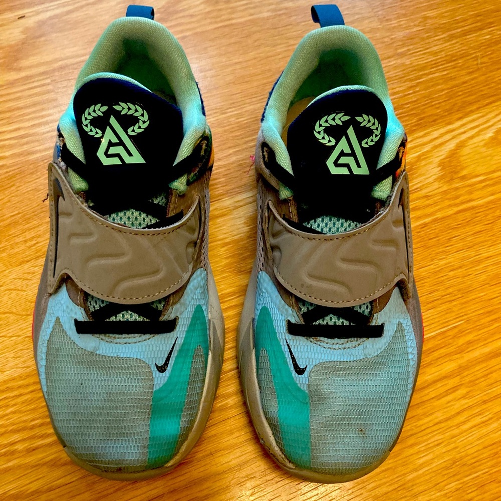 Nike Greek the Freak basketball shoes. Colorful & cool! Size 2Y Good condition.